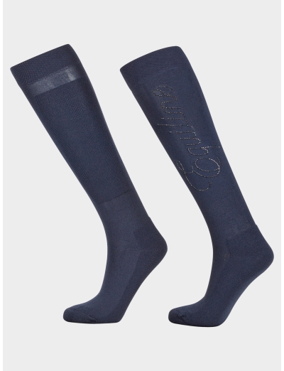 CHAUSSETTES BLEUES AVEC LOGO EN MICROCLOUS