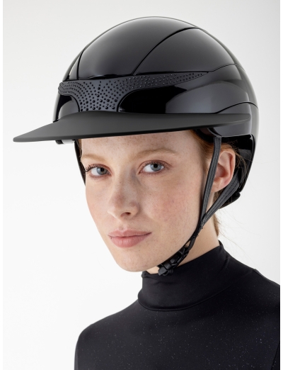 XANTO - glossy black helmet with strass and matte sun visor