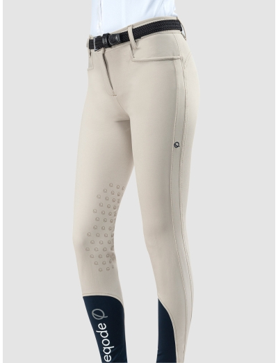 Beige women's knee grip breeches