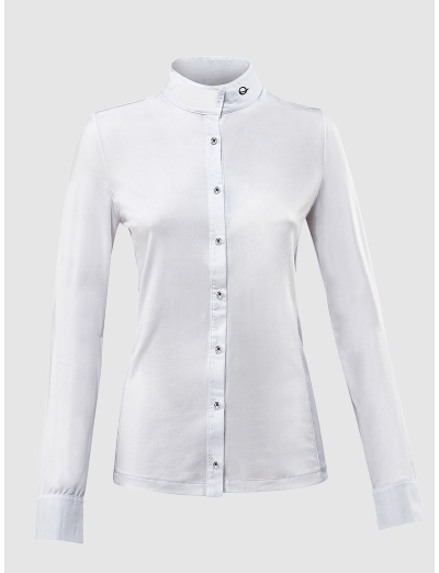POLO DE COMPÉTITION À MANCHES LONGUES BLANC POUR FEMME