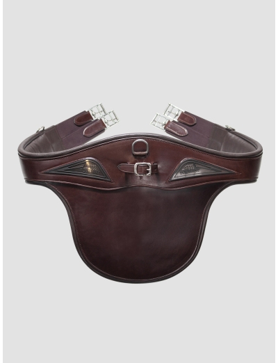 LEATHER STUD GUARD GIRTH   BROWN