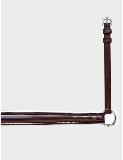 MARRON MUSEROLLE SUÉDOISE VERNIE SOUPLE AVEC DOUBLURE BLANCHE ET SANS NOSEBAND