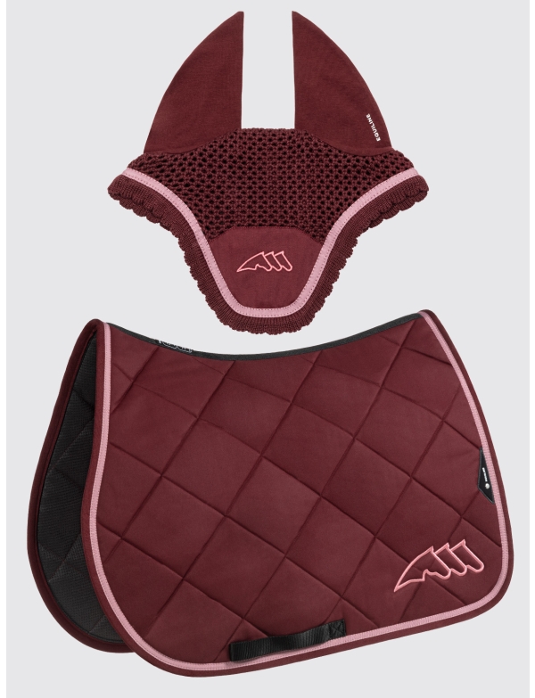 EQCHROMA - Bordeaux rombo saddle  pad and earnet kit