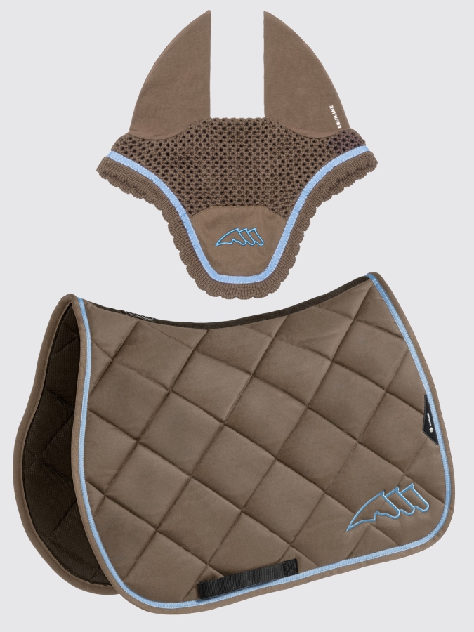 EQCHROMA - Set tapis de selle et bonnet cappuccino