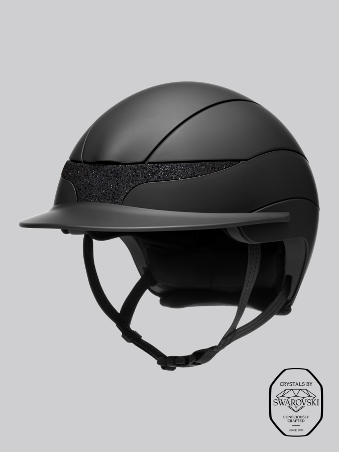 XANTO - matte black helmet with Swarovski crystals on the front band and standard visor