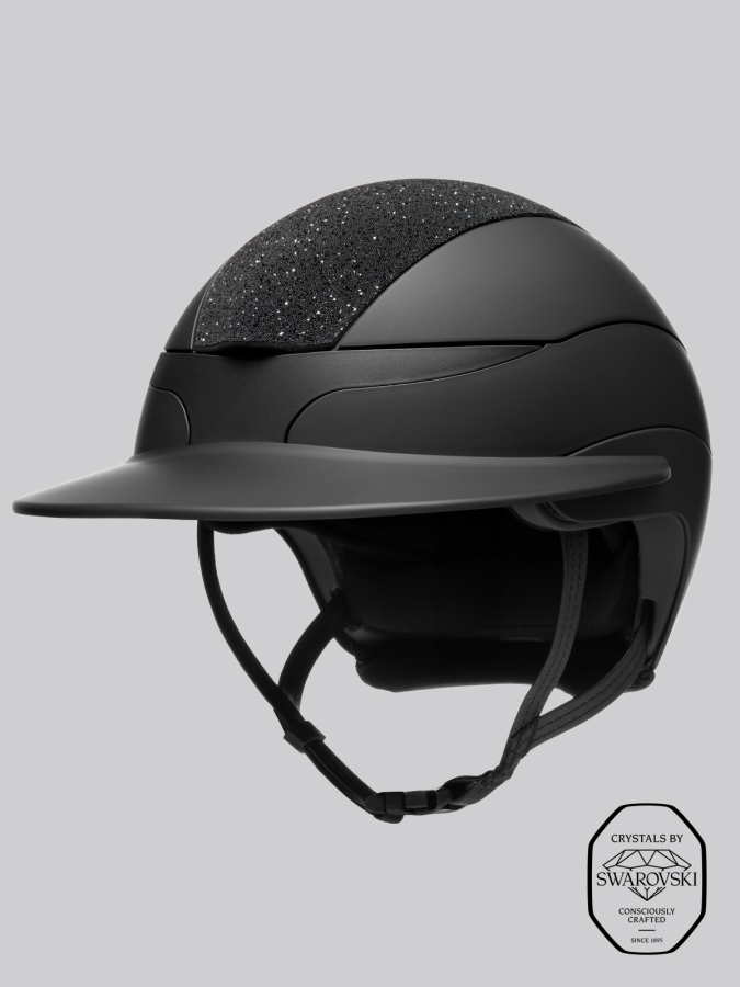 XANTO - casco sun visor nero opaco con top in Swarovski