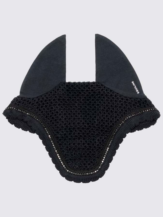 EQLUSTRA - Black earnet with rhinestones