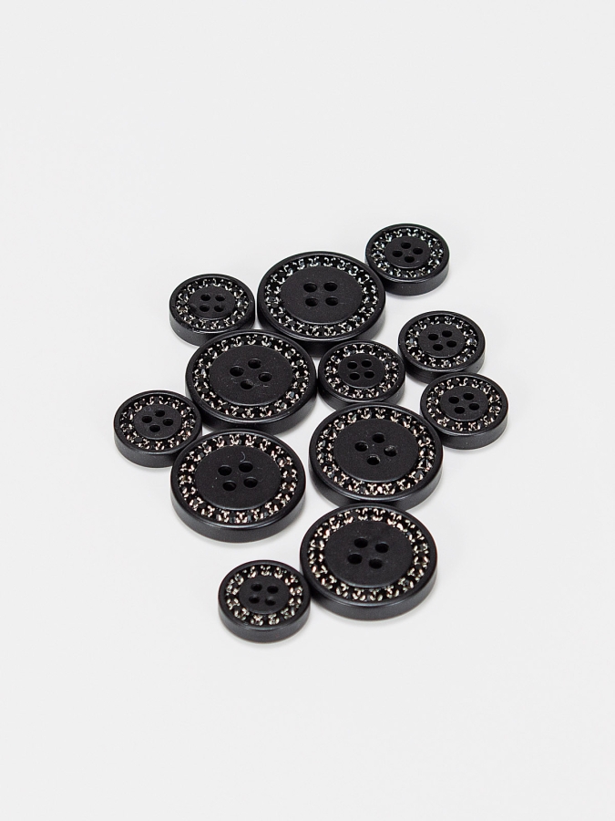 KIT BOTTONI PER GIACCHE COMPETIZIONE NERO STRASS NERO