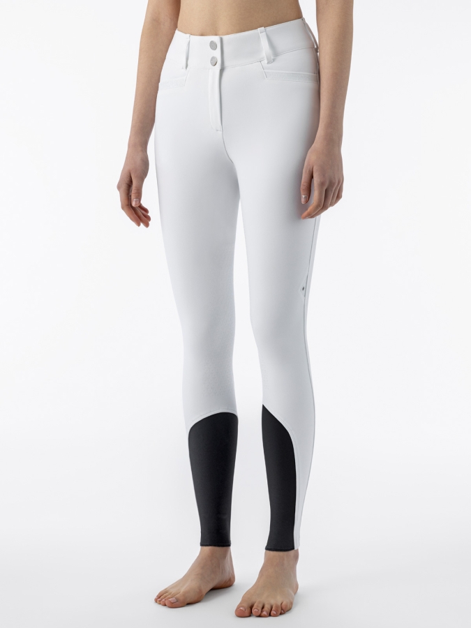CRYSTALEK - Hochtaillierte weiße knee grip Reithose für Damen