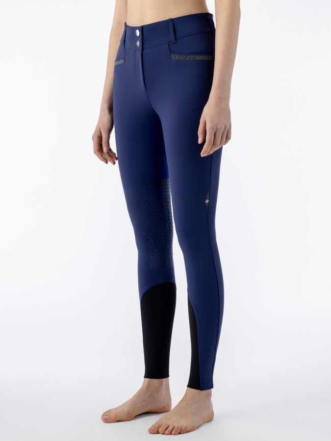 CRYSTALEK - Pantaloni blueberry knee grip da donna a vita alta