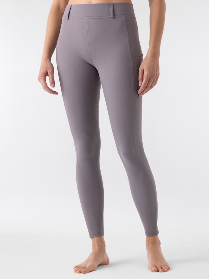 Leggings equitazione stone grey da donna full grip