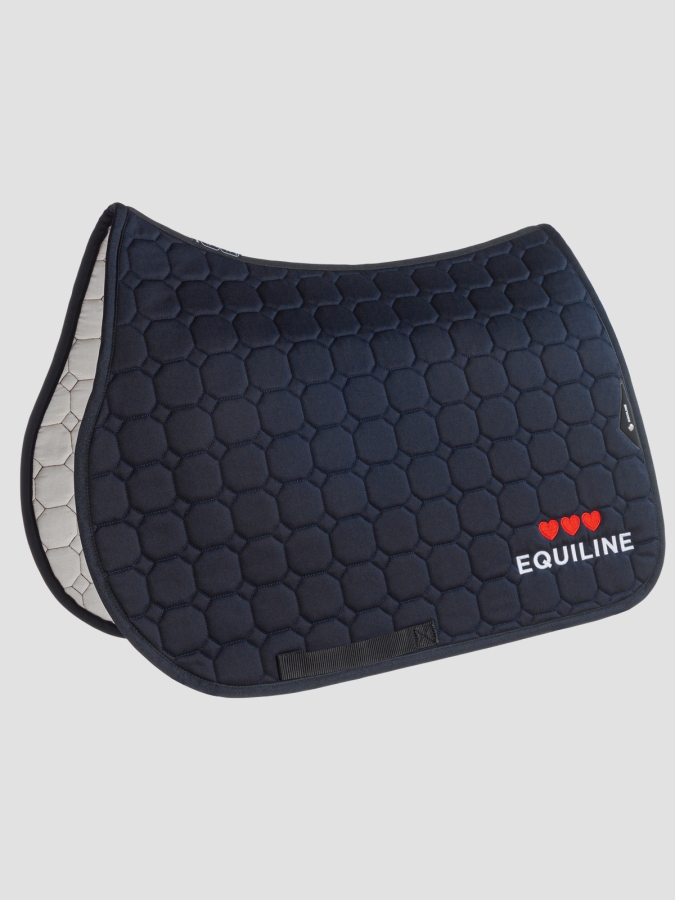 CUPIDO - Tapis de selle bleue octagon avec c&oelig;urs