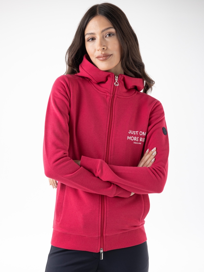 Felpa full zip rosa da donna con cappuccio Just One More Ride