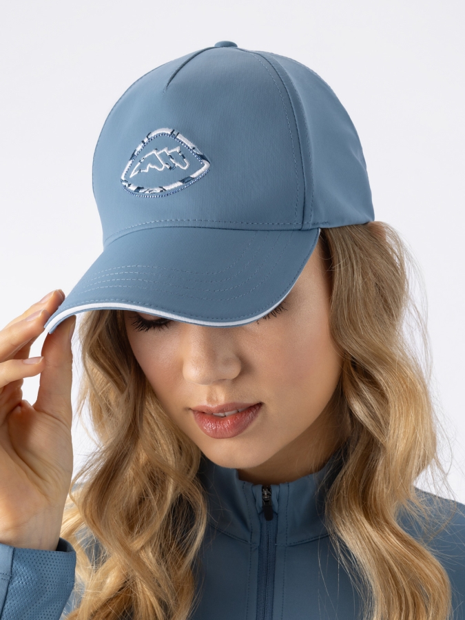 Women's provincial blue baseball cap with tone-on-tone micro stud logo