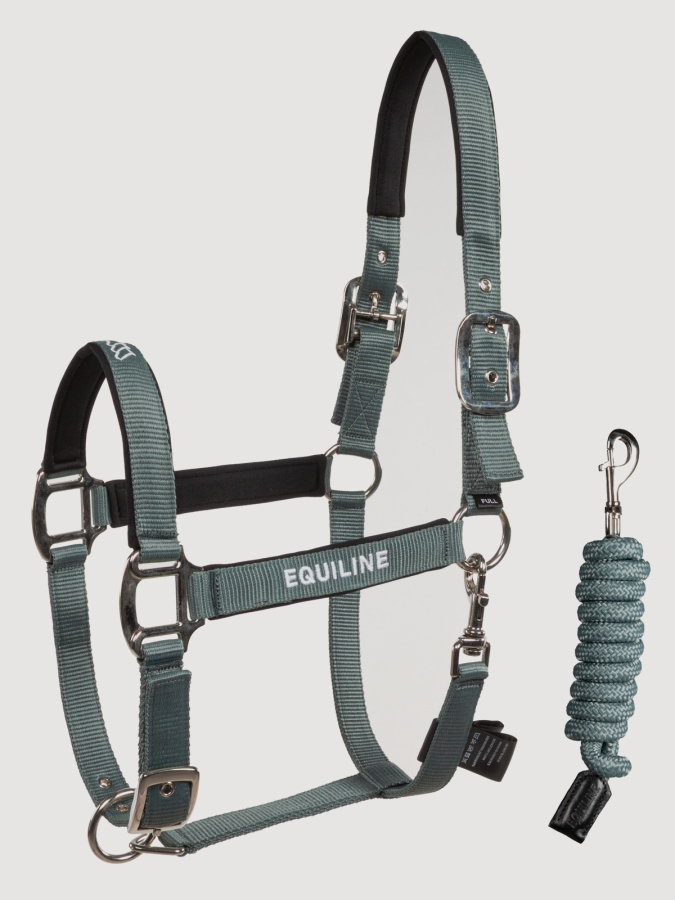 Forest green halter and lead rope set