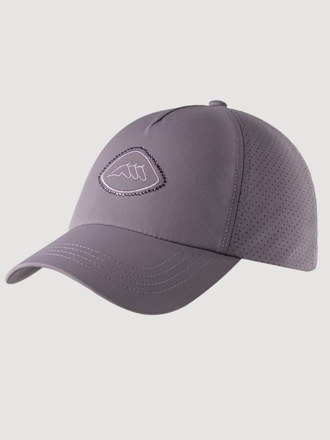 Cappello da baseball mauve con dettagli in strass tono su tono da donna