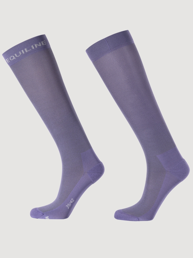 Calzini aubergine n piquet leggero con logo in jaquard  da donna