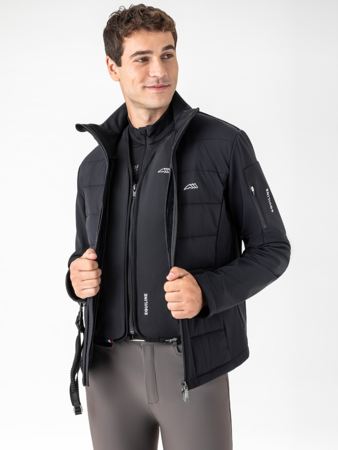 Veste softshell bleu homme compatible airbag