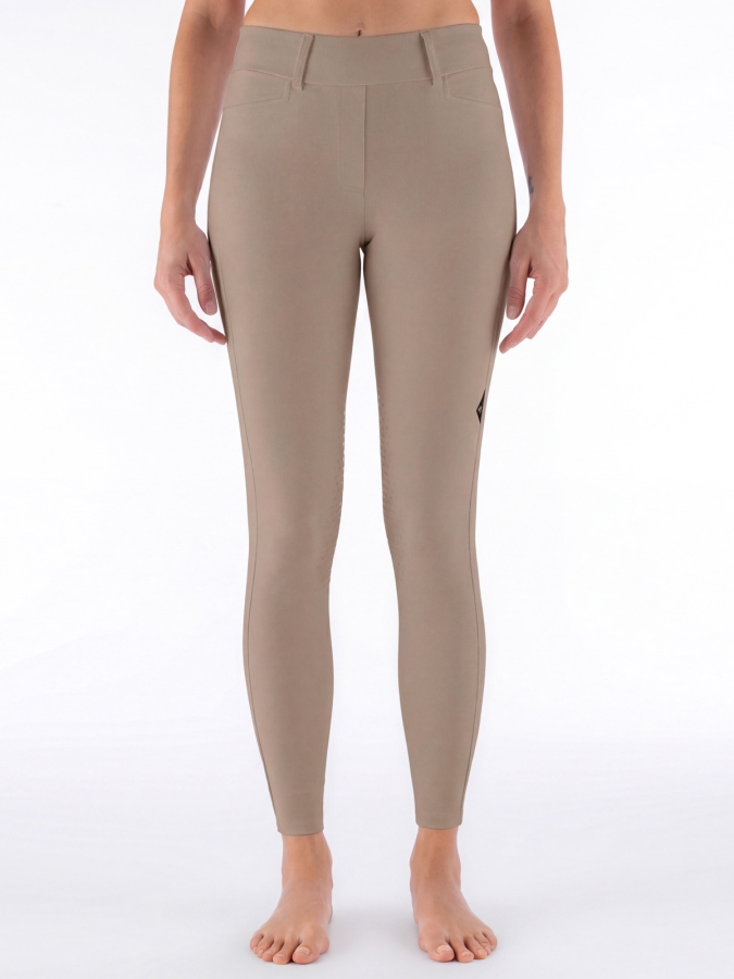Leggings da equitazione da donna a vita alta Knee Grip greige