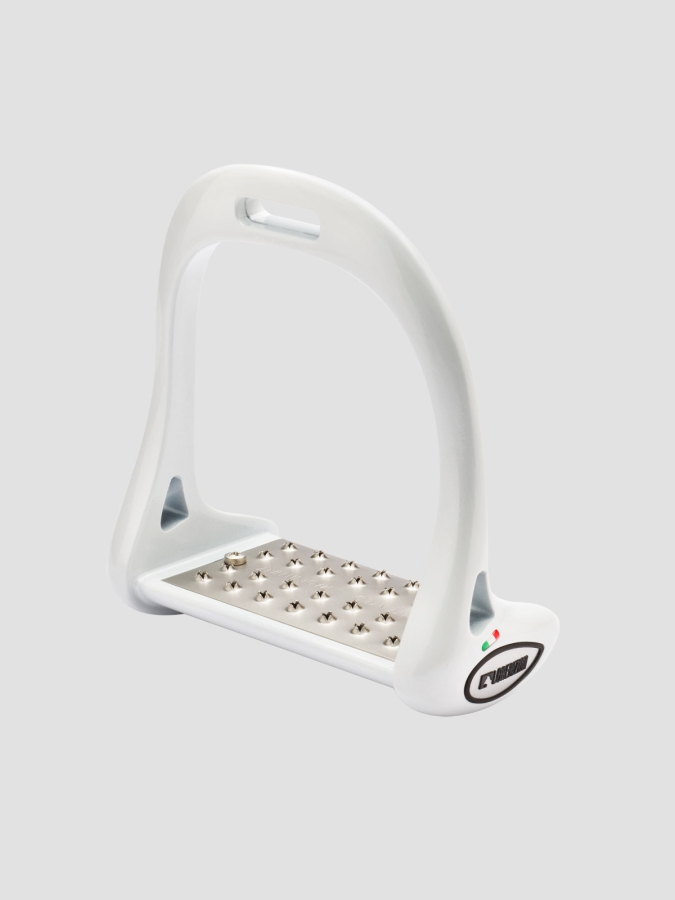 STIRRUPS SET TITANIUM PLATE 6,5 CM JUMPING WHITE