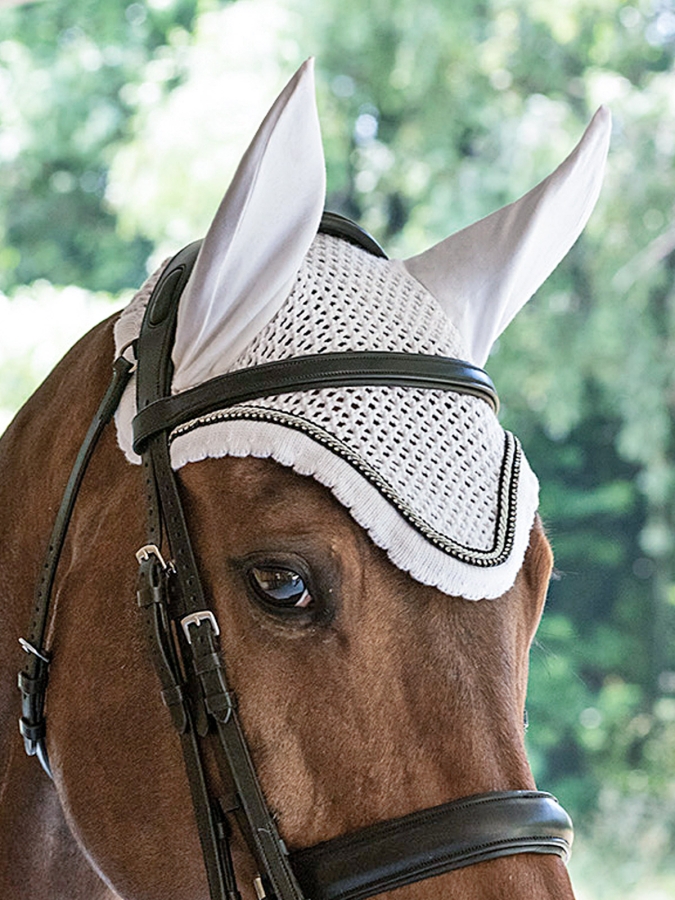 Flacher Stirnriemen aus schwarzem Leder