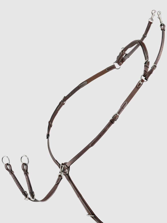 Pettorale marrone con martingala removibile