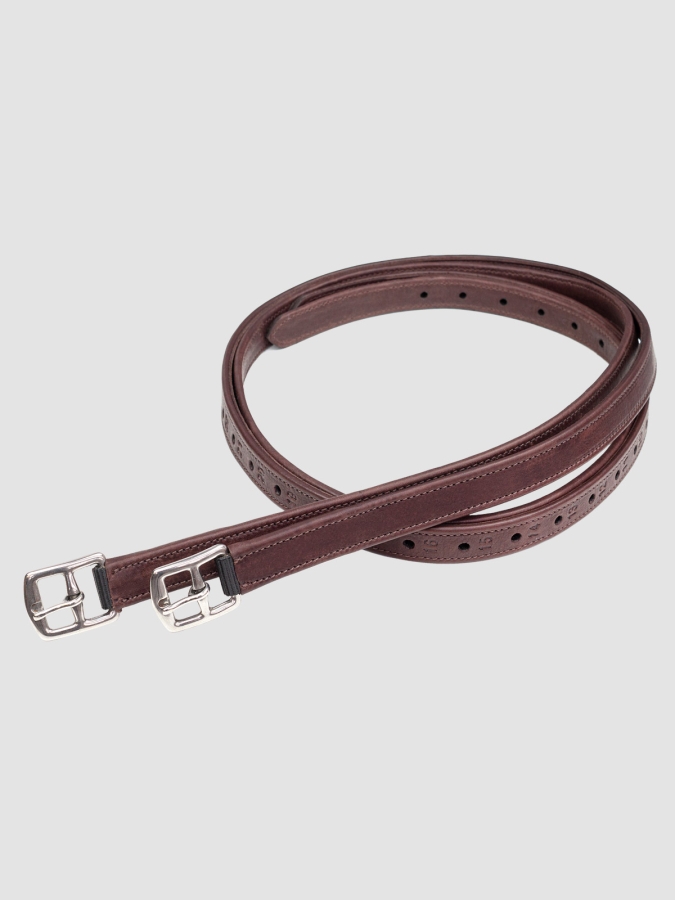 Stirrup strap leather one pair brown