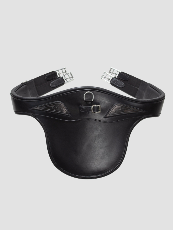 Leather stud guard girth   black