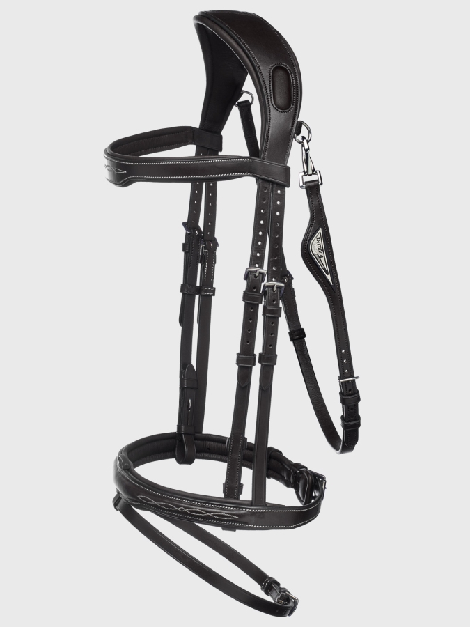 Black classic bridle with contrast stitching