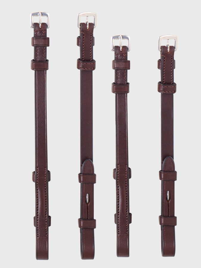 Brown flat cheeckpieces three ties